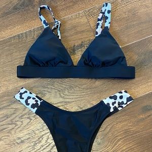 SHEIN black two piece triangle bikini